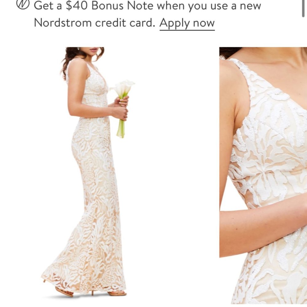 Never Worn!! Floor Length White Dress